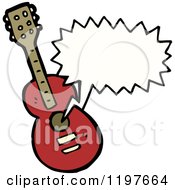 Cartoon Of An Acoustic Guitar Playing Royalty Free Vector Illustration