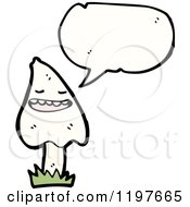 Cartoon Of A Mushroon Speaking Royalty Free Vector Illustration