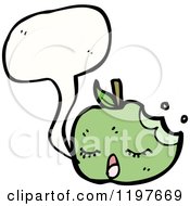 Cartoon Of A Green Apple Speaking Royalty Free Vector Illustration