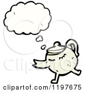 Cartoon Of A Teapot Thinking Royalty Free Vector Illustration by lineartestpilot