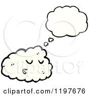 Cartoon Of A Windy Cloud Thinking Royalty Free Vector Illustration by lineartestpilot