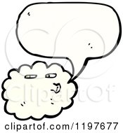 Cartoon Of A Windy Cloud Speaking Royalty Free Vector Illustration