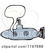 Cartoon Of A Submarine Speaking Royalty Free Vector Illustration