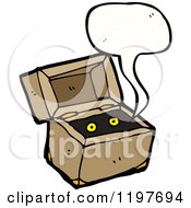 Cartoon Of An Open Box Speaking Royalty Free Vector Illustration by lineartestpilot