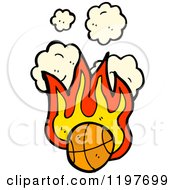 Cartoon Of A Flaming Basketball Royalty Free Vector Illustration