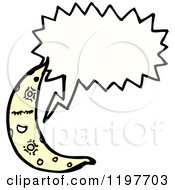 Cartoon Of The Moon Speaking Royalty Free Vector Illustration by lineartestpilot