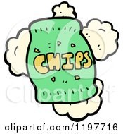 Cartoon Of A Bad Of Chips Royalty Free Vector Illustration