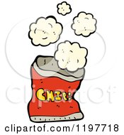 Cartoon Of A Bad Of Chips Royalty Free Vector Illustration by lineartestpilot