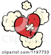 Cartoon Of A Broken Mending Heart Royalty Free Vector Illustration