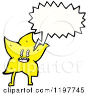 Cartoon Of A Gold Star Speaking Royalty Free Vector Illustration
