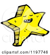 Cartoon Of A Gold Star Royalty Free Vector Illustration