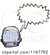 Cartoon Of A Space Helmet Speaking Royalty Free Vector Illustration
