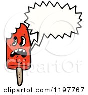 Cartoon Of A Popsicle Speaking Royalty Free Vector Illustration by lineartestpilot