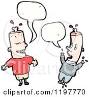 Cartoon Of Bloody Dismembered Boys Speaking Royalty Free Vector Illustration