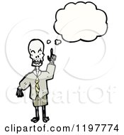 Cartoon Of A Skeleton Thinking Royalty Free Vector Illustration