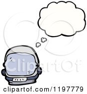 Cartoon Of A Space Helmet Thinking Royalty Free Vector Illustration by lineartestpilot
