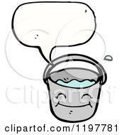 Cartoon Of A Bucket Speaking Royalty Free Vector Illustration by lineartestpilot