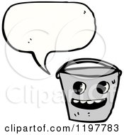 Cartoon Of A Bucket Speaking Royalty Free Vector Illustration by lineartestpilot