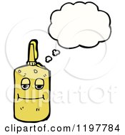 Cartoon Of A Glue Bottle Thinking Royalty Free Vector Illustration