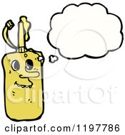 Cartoon Of A Glue Bottle Thinking Royalty Free Vector Illustration
