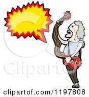 Cartoon Of A Rock Musician Speaking Royalty Free Vector Illustration by lineartestpilot
