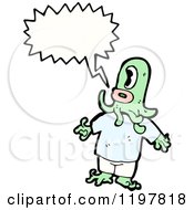 Cartoon Of A Child In An Octopus Costume Speaking Royalty Free Vector Illustration