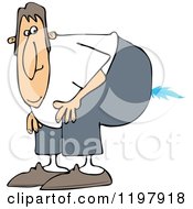 Poster, Art Print Of Farting Man Bending Over With A Flame