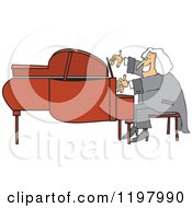 Classical Music Composer Smiling And Playing A Piano