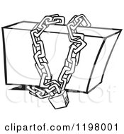 Poster, Art Print Of Outlined Box Locked Up In Chains
