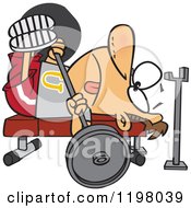 Poster, Art Print Of Man Doing The Chest Press On A Gym Bench