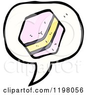 Cartoon Of A Licorice Candy In A Speaking Bubble Royalty Free Vector Illustration