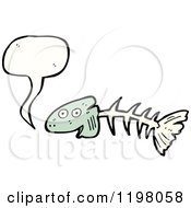 Cartoon Of Fish Bones Speaking Royalty Free Vector Illustration by lineartestpilot