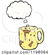 Cartoon Of A Messy Coffee Mug Thinking Royalty Free Vector Illustration