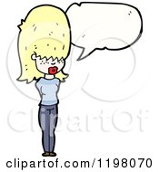 Cartoon Of A Teen Girl Speaking Royalty Free Vector Illustration by lineartestpilot