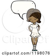 Cartoon Of A Black Teen Girl Speaking Royalty Free Vector Illustration by lineartestpilot