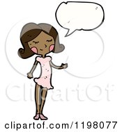 Cartoon Of A Black Teen Girl Speaking Royalty Free Vector Illustration