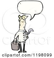 Cartoon Of A Businessman Speaking Royalty Free Vector Illustration