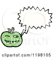 Cartoon Of A Vampire Apple Speaking Royalty Free Vector Illustration
