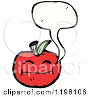 Cartoon Of An Apple Speaking Royalty Free Vector Illustration
