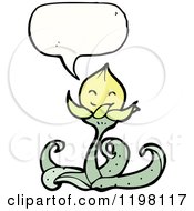 Cartoon Of A Flower Speaking Royalty Free Vector Illustration