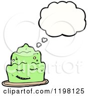Cartoon Of A Cake Thinking Royalty Free Vector Illustration