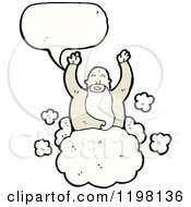 Cartoon Of A God In Heaven Speaking Royalty Free Vector Illustration by lineartestpilot