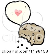 Cartoon Of A Half Eaten Cookie Speaking Royalty Free Vector Illustration