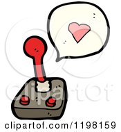 Cartoon Of A Game Joystick Speaking Royalty Free Vector Illustration by lineartestpilot