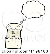 Cartoon Of Money In An Envelope Thinking Royalty Free Vector Illustration by lineartestpilot