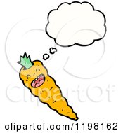 Cartoon Of A Carrot Thinking Royalty Free Vector Illustration
