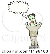 Cartoon Of Frankenstein Speaking Royalty Free Vector Illustration by lineartestpilot