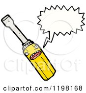 Cartoon Of A Screwdriver Speaking Royalty Free Vector Illustration