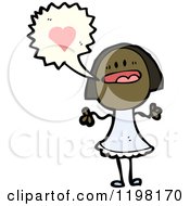 Cartoon Of A Stick Girl Speaking Royalty Free Vector Illustration