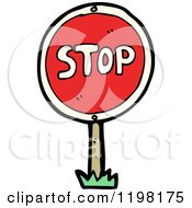 Cartoon Of A Stop Sign Royalty Free Vector Illustration